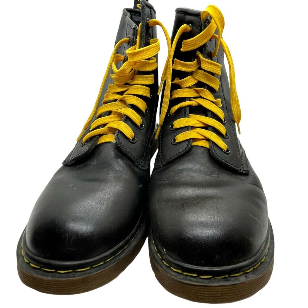 Dr. Martens Women's 1460 Pascal Atlas Black Leather Lace Up Combat Boots Size 10